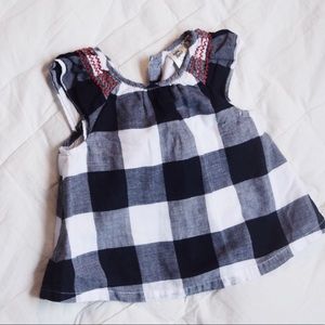 Osh kosh 12m gingham checkered girls top